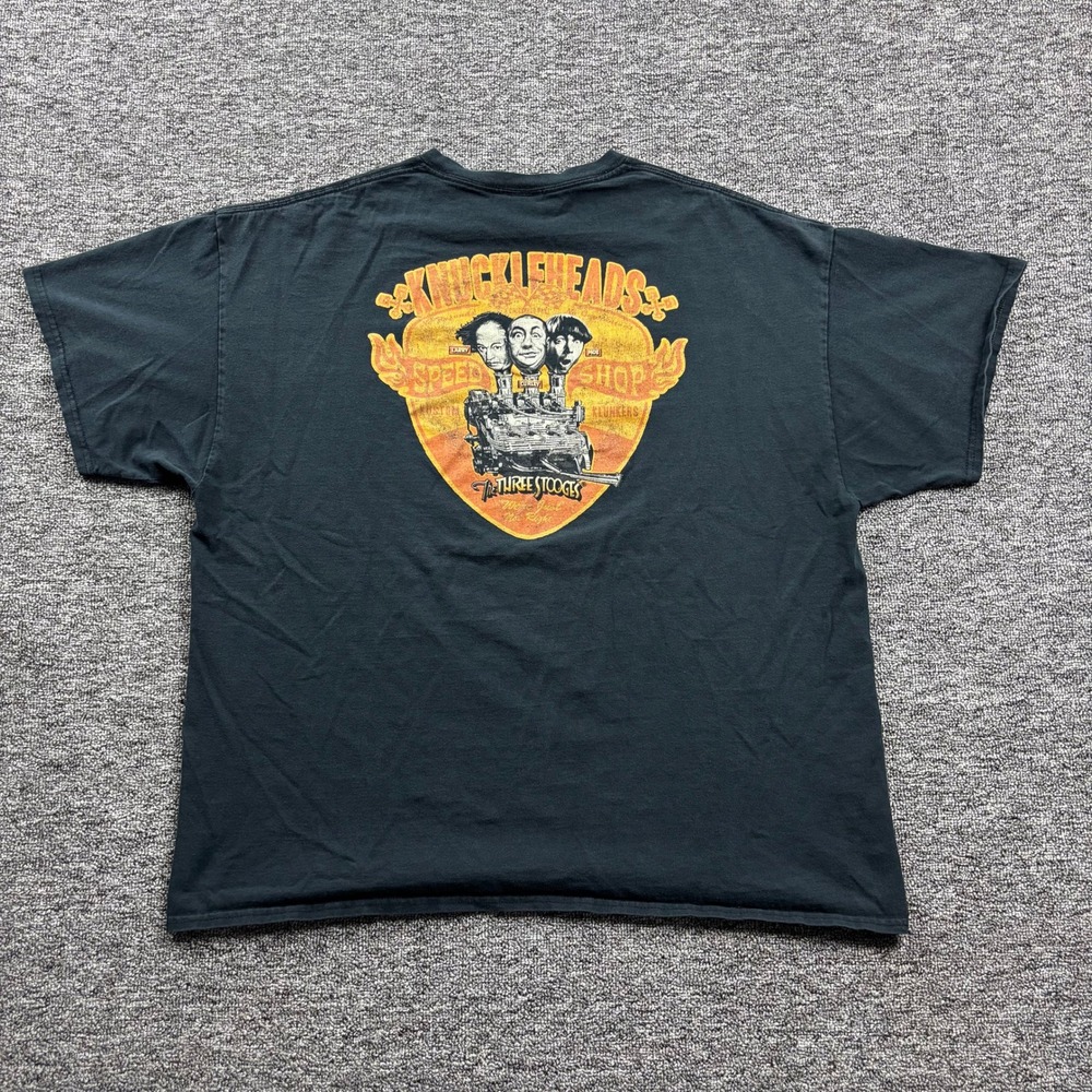 Y2K 2000s Coastal Classics Knuckleheads Three Stooges Black T-Shirt Size 2XL